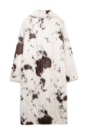 cow fur coat long animal print fluffy overcoat for women 7 Alicefurs