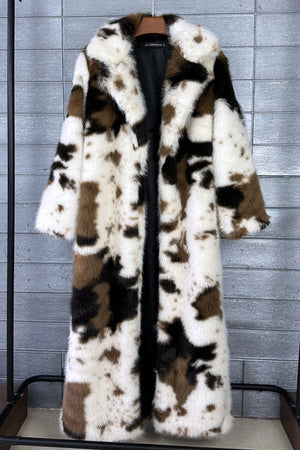 cow print fur coat long winter fuzzy overcoat for women 1 Alicefurs