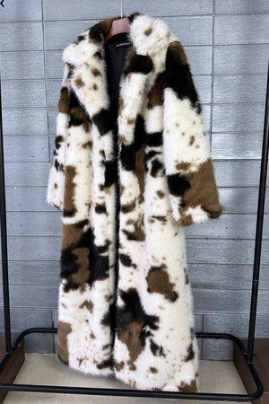 cow print fur coat long winter fuzzy overcoat for women 2 Alicefurs