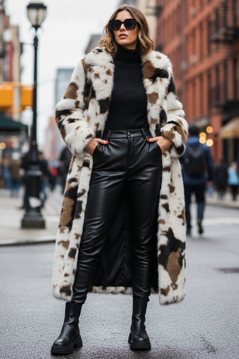 cow print fur coat long winter fuzzy overcoat for women 6 Alicefurs