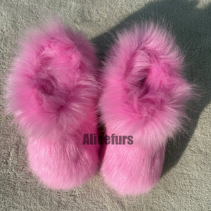 cute faux fur boots for for toddlers and little girls in pink 3 Alicefurs