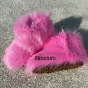 cute faux fur boots for for toddlers and little girls in pink 4 Alicefurs