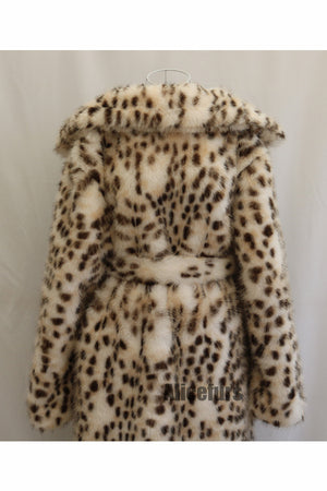 dalmatian fur coat brownish belted long overcoat for women 2 Alicefurs
