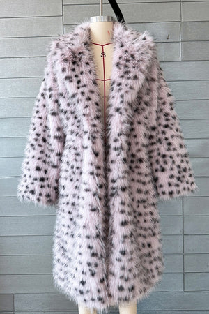 dalmatian fur coat winter long outerwear for women in pink Alicefurs