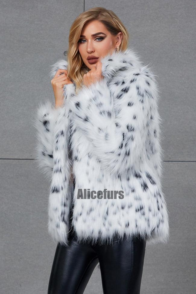 dalmatian fur jacket winter fluffy short outerwear for women 1 Alicefurs