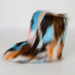 faux fur boots with matching headband and purse for women 8 Alicefurs