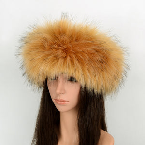 faux fur headband winter fluffy hat for women in brown_f4af9ce6 d70b 45e8 bee3 aaa0b3f35255 Alicefurs