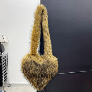 faux fur heart bag large fluffy tote purse for women in original brown 1_80345ed3 03c1 4a86 8bab 75b45922d797 Alicefurs