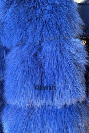 faux fur jacket winter fluffy cropped coat for women in royal blue 4 Alicefurs