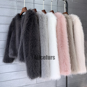 faux fur jacket winter short fluffy outerwear for women Alicefurs