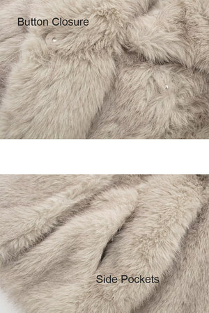 faux fur jacket with shawl collar winter short outwear for women in light beige 15 Alicefurs