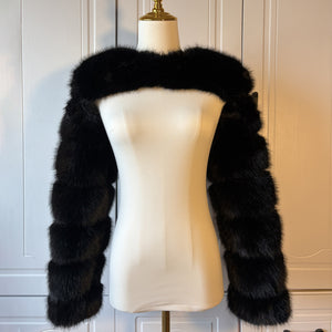 faux fur sleeves open front fluffy bolero for women in black 1_8e19b13b 6f71 4bf6 887d 4b85212898d7 Alicefurs