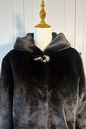 faux mink coat winter hooded outerwear for women in black 6 Alicefurs