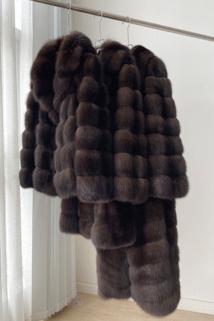 faux sable fur coat long vintage fluffy overcoat for women in three different lengths Alicefurs