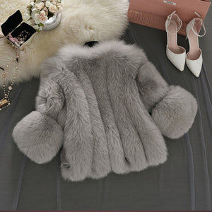 fluffy-faux-fur-jacket-with-bell-sleeves-for-women-in-gray-1 - Alicefurs