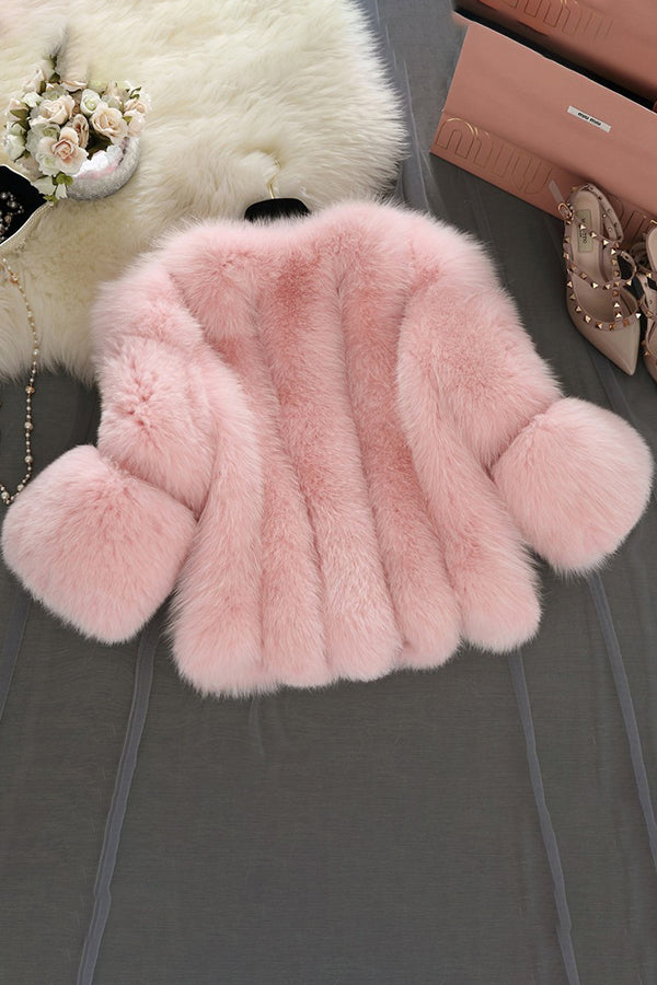 fluffy-faux-fur-jacket-with-bell-sleeves-for-women-in-pink-10 - Alicefurs