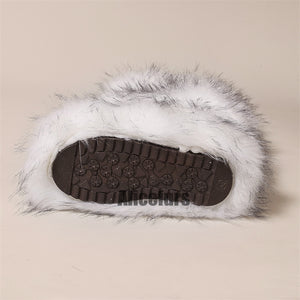 knee high fur boots in dusty white for women 5 Alicefurs