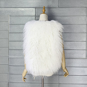 lamb fur vest curly mongolian sleeveless jacket for women in white 2 Alicefurs
