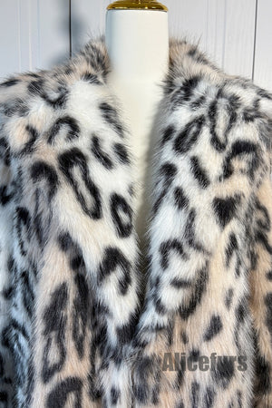 leopard fur coat long belted fluffy outerwear for women 2 Alicefurs