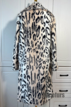 leopard fur coat long belted fluffy outerwear for women 4 Alicefurs