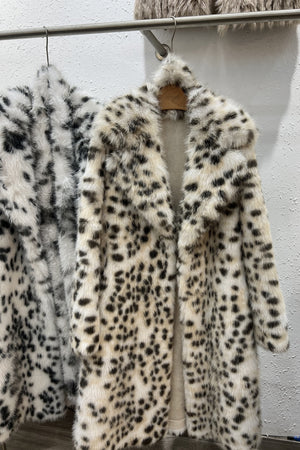 long dalmatian coat cheetah faux fur overcoat for women in brown 1 Alicefurs