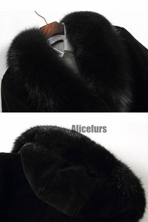 mens black single breasted coat with fur collar 6 Alicefurs