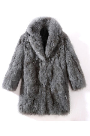 mens faux fur coat winter long fluffy overcoat in gray 5 Alicefurs
