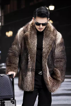 mens faux mink jacket winter short fluffy outerwear 4 Alicefurs