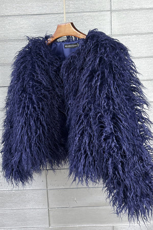 mongolian lamb fur jacket womens curly short coat in navy blue 1 Alicefurs