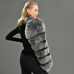 one arm fur sleeve for women in silver gray 1 Alicefurs