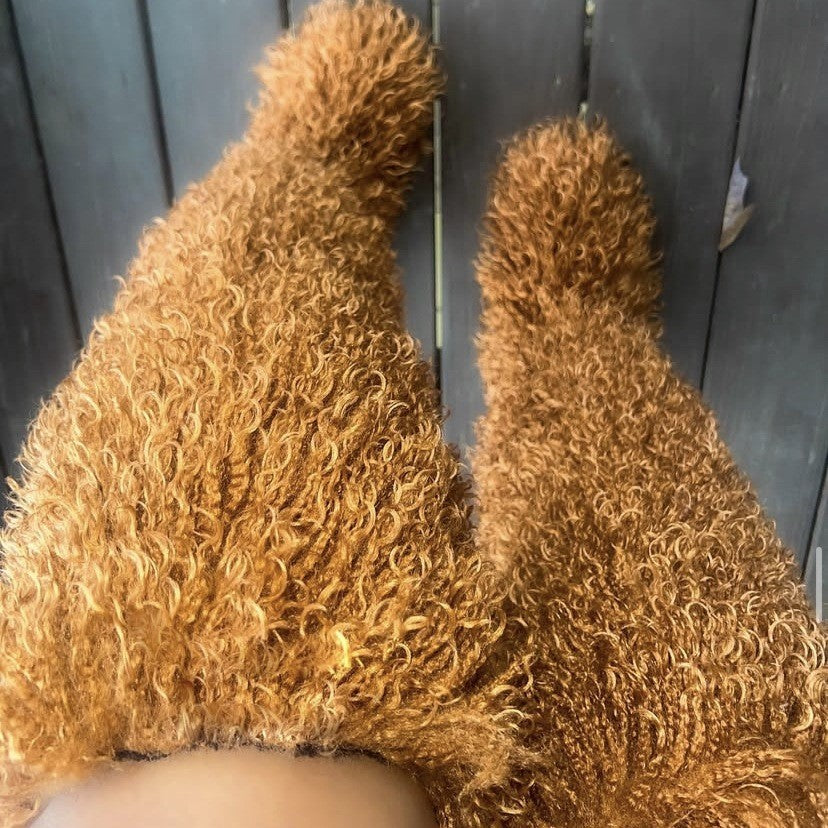 over the knee fur boots for women in copper Alicefurs