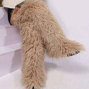 over the knee fur boots for women in tan 1 Alicefurs