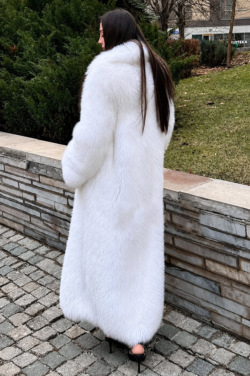 Maxi Faux Fur Coat Long Fluffy Winter Overcoat for Women