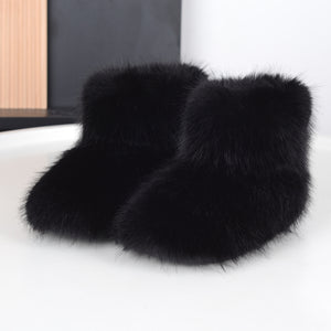 winter faux fur boots for toddlers and little girls in black Alicefurs