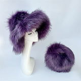 2 Pcs Fluffy Fur Handbag Wide Brim Hat