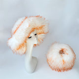 2 Pcs Fluffy Fur Handbag Wide Brim Hat