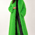 Faux Mongolian Fur Coat Full Length Shaggy OverCoat for Women