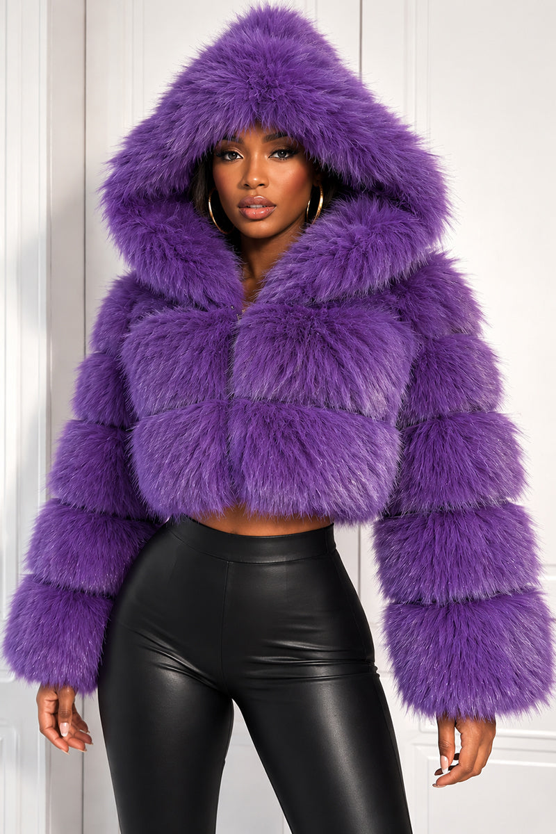 Veste en fausse fourrure pour femme, manteau court et moelleux d'hiver