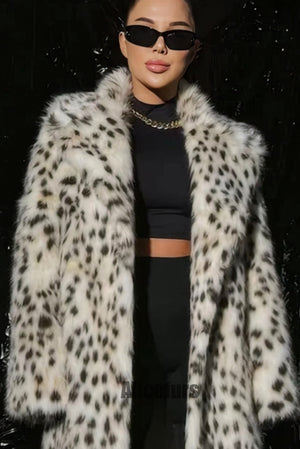 belted dalmatian coat long faux fur leopard outerwear for women 4 Alicefurs