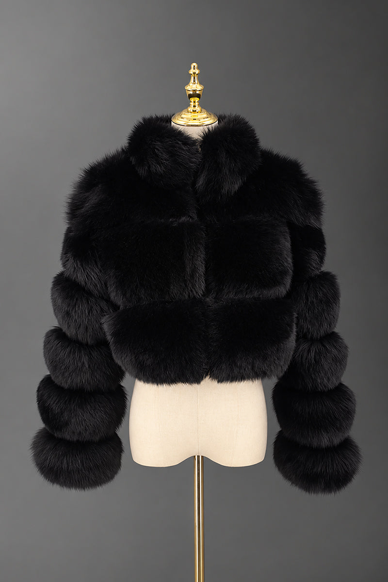Veste courte en fausse fourrure pour femme, vêtement d'extérieur court et moelleux pour l'hiver