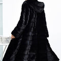 black fake fur coat hooded long tiered overcoat for women 4 Alicefurs