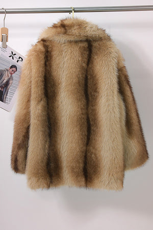 brown faux fur coat lapel collar short fluffy jacket for women 7 Alicefurs
