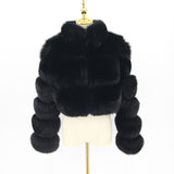 Cropped Faux Fur Jacket Winter Fluffy Short Outerwear for Women