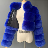 Cropped Faux Fur Jacket Winter Fluffy Short Outerwear for Women