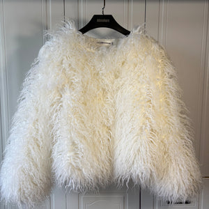 curly shearling jacket short faux fur outerwear for women in white 5 Alicefurs