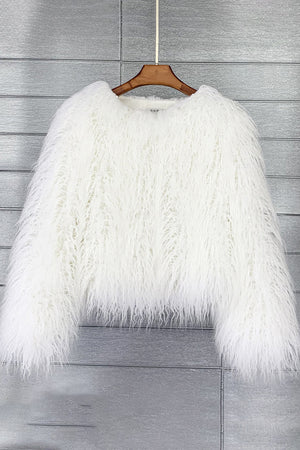 curly shearling jacket short faux fur outerwear for women in white 9 Alicefurs