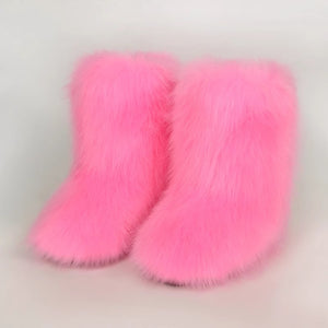 cute faux fur boots for for toddlers and little girls in pink Alicefurs