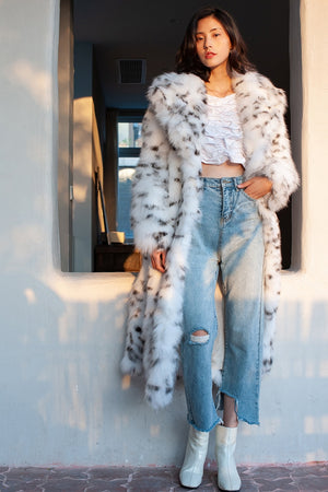 dalmatian coat winter long faux fur overcoat for women 1 Alicefurs