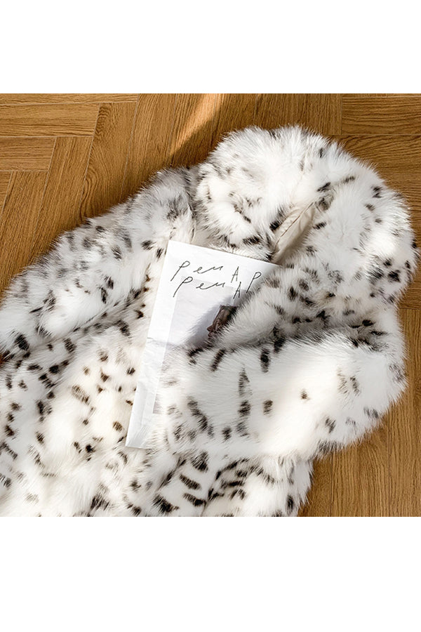 Dalmatian Coat Winter Long Faux Fur Overcoat for Women