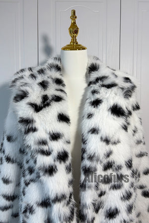dalmatian coat winter long faux fur overcoat for women 9 Alicefurs